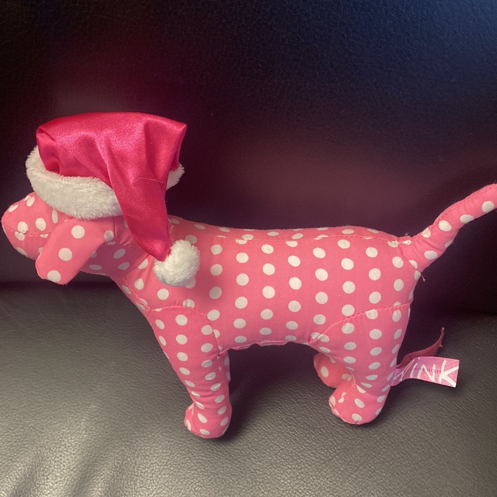 Victoria’s Secret PINK spotted Santa stuffed dog - Picture 2 of 5